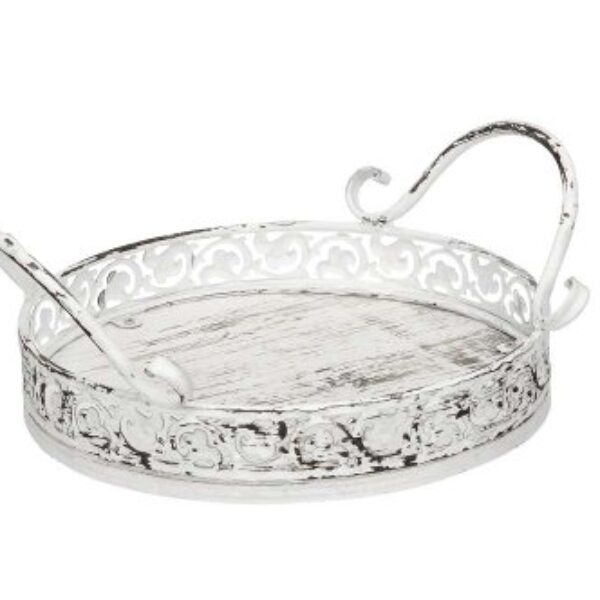 Bricka rund med handtag